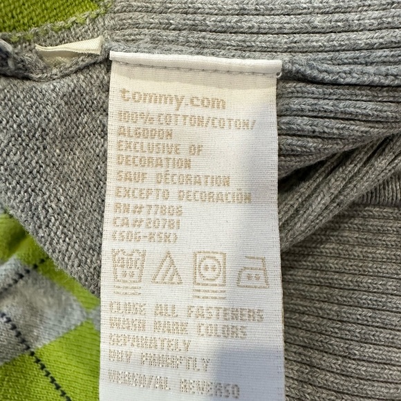 Tommy Hilfiger Argyle Print Hooded Full Zip Women’s Sweater Size M - Picture 4 of 8